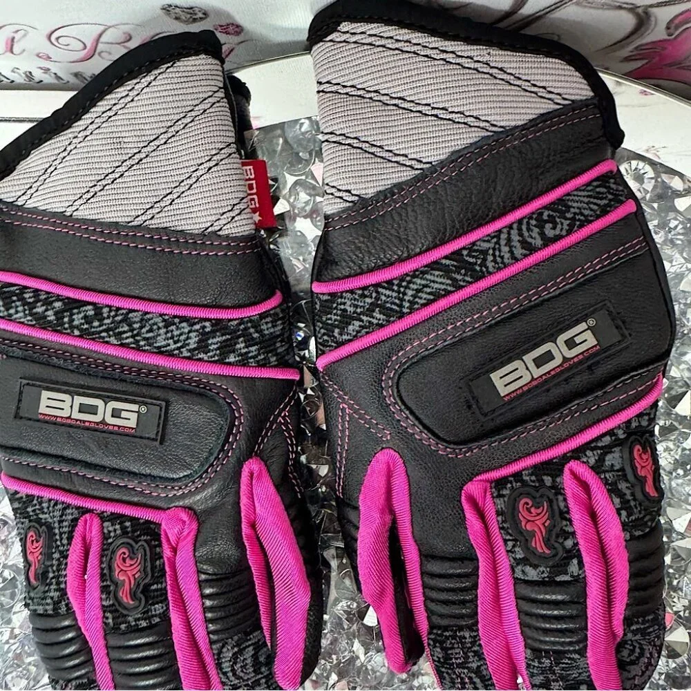 Bob dale gloves pink goat skin leather moveable work gloves mitts working padded